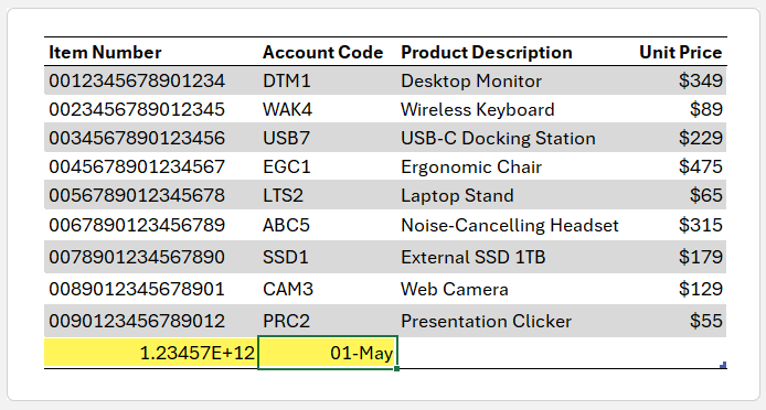 How to stop Excel changing your data automatically