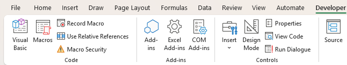 how to enable the Developer tab in Excel?