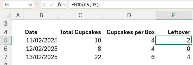 what is the MOD function in Excel