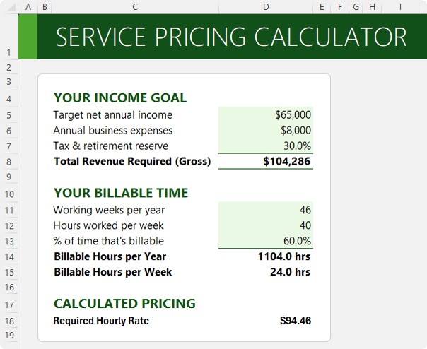 How to create a pricing calculator in Excel?