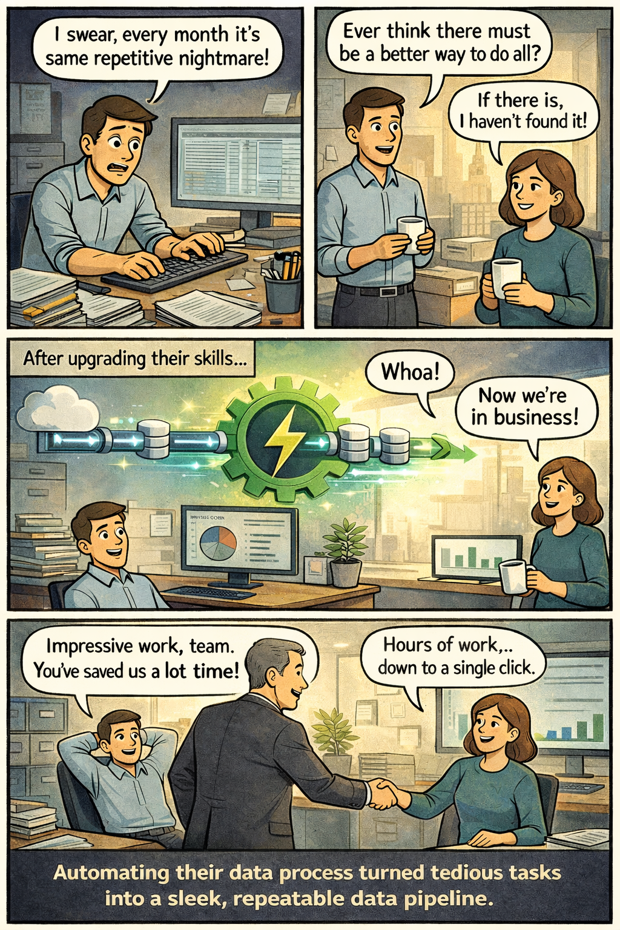 how automating work with Power Query reduces repetitive tasks