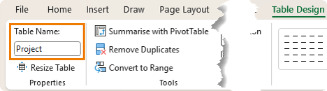 Step 1 of creating a Gantt Chart in Excel