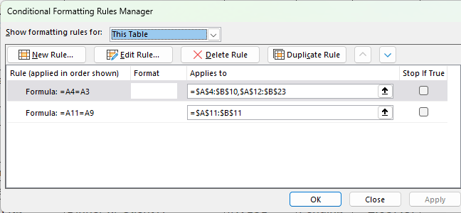 why Excel conditional formatting rules multiply