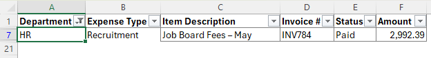 merged cells in Excel prevents filtering