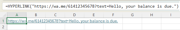how to buld Whatsapp links in Excel?