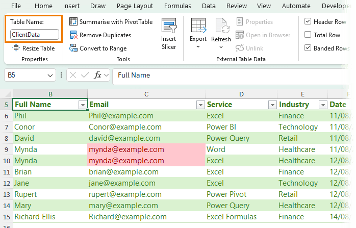 how to build a database in Excel?