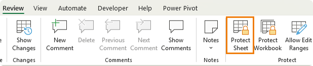 How to protect sheets in Excel?