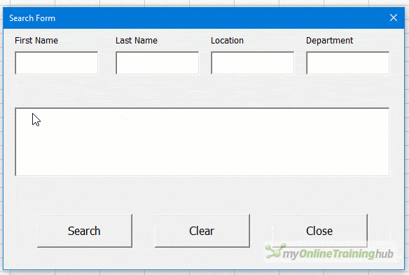 animated image showing search form in use