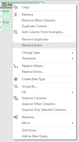 remove errors