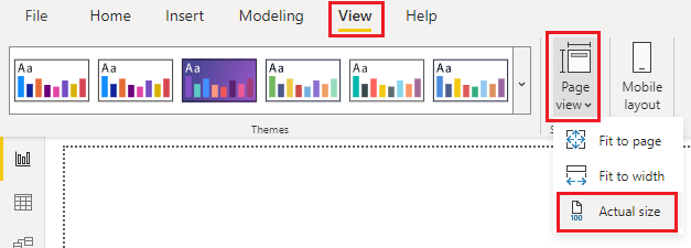 set page to actual size