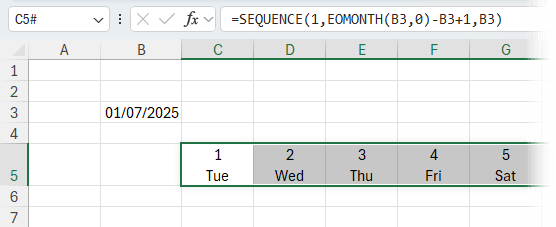 dynamic work schedule in Excel