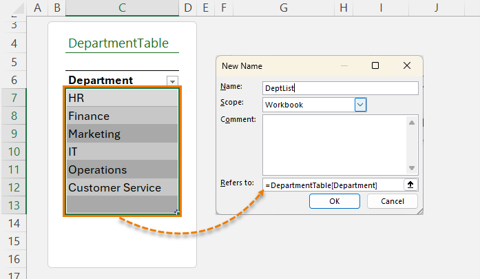 a screenshot of auto-expanding dropdowns in Excel