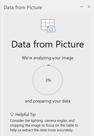 data from picture analyze