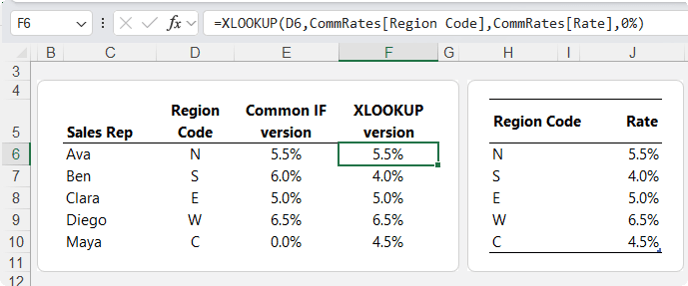 How to Use XLOOKUP Instead of IF for Matching Values in Excel?