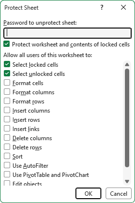 Protecting sheets in Excel