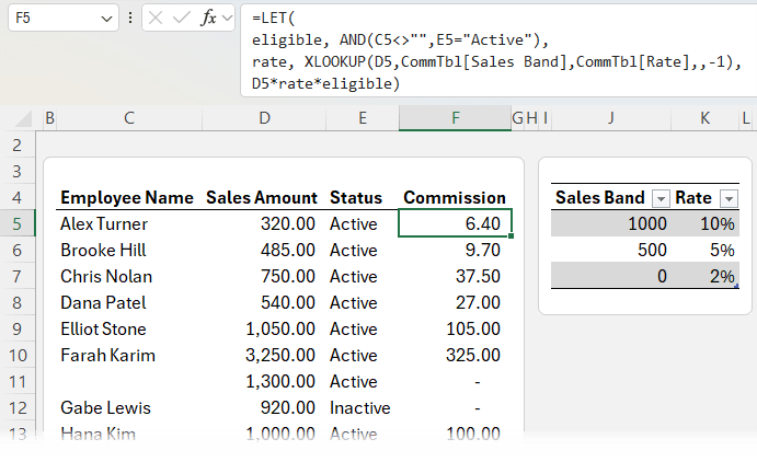why using LET function in Excel makes formula more readable?