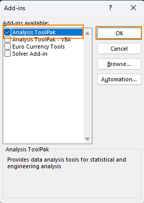 Install Analysis Toolpak