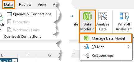 how to access data model in Excel?