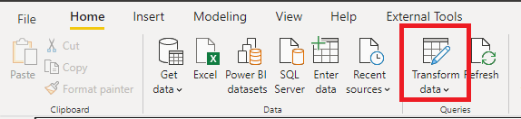 transform data in power query