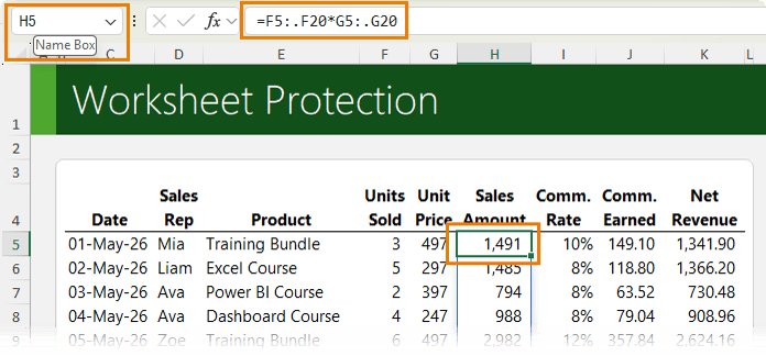 How to hide formulas from the formula bar in Excel?
