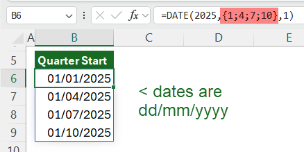 how to create a vertical array in Excel?