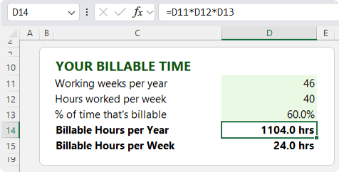 How to Calculate Annual Billable Hours in Excel?