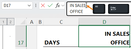 How to add a new lie in formula bar in Excel?