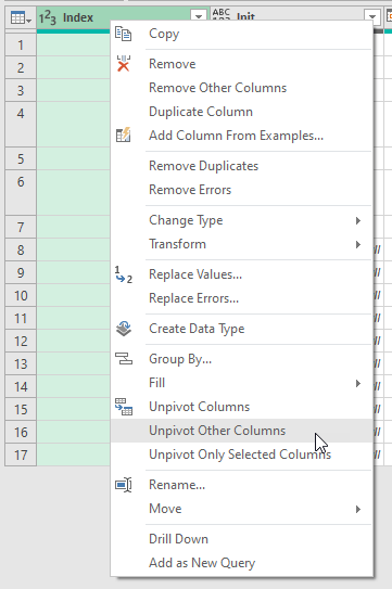 unpivot other columns