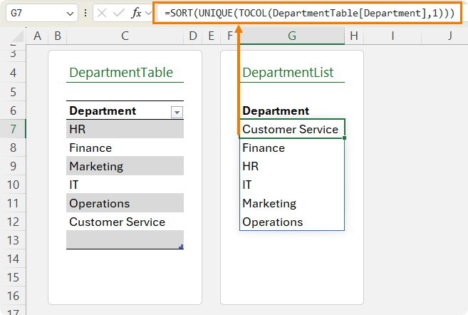how to sort dropdown values in Excel?