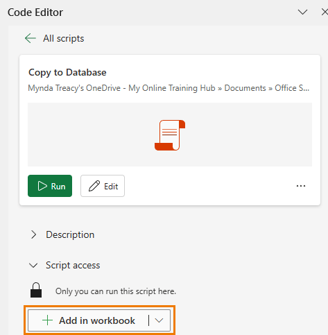 how to use automate tasks using Office Scripts in Excel?