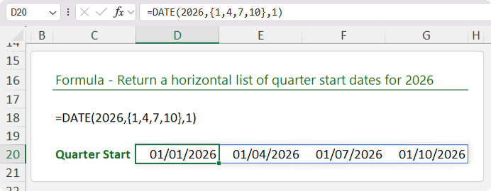 How to use Curly Braces With the DATE Function in Excel?