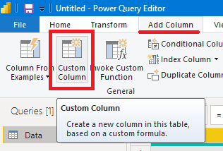 add custom column in power query