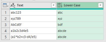m code to extract lower case letters