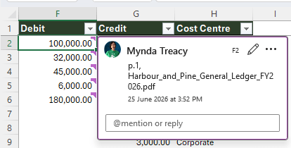 How to trace Excel cell values back to the PDF source coordinates