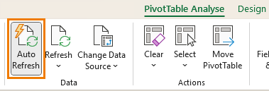 how to auto-refresh PivotTables in Excel?