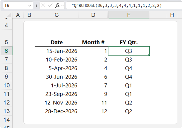 How to Use CHOOSE When a Number Represents a Position in Excel?
