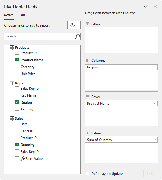 how to create pivottables from power pivot?