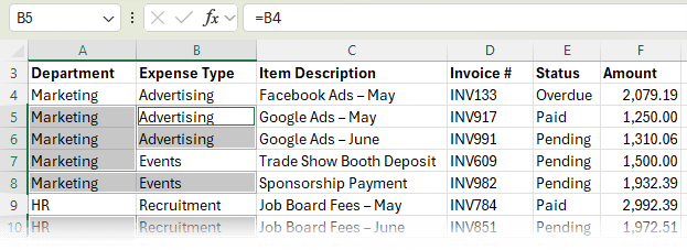 how to apply formulas to all selected cells in Excel?