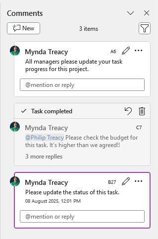 how to quickly find a comment in an Excel file?