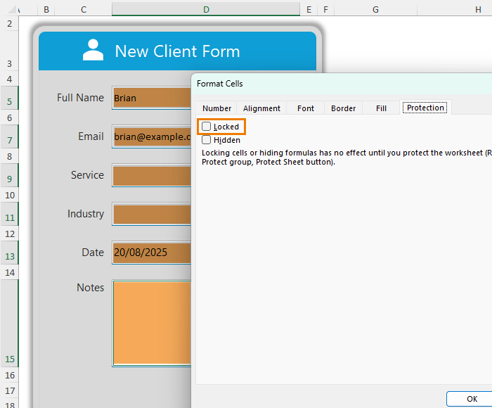 How to lock cells in Excel?