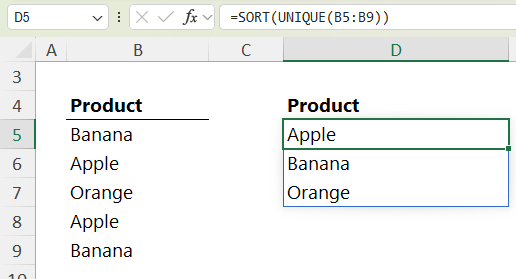 how to autoupdate a unique list in Excel?