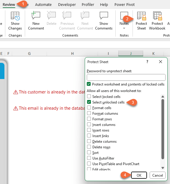how to protect cells in Excel?