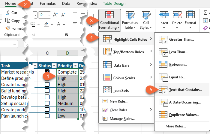 Conditional Formatting