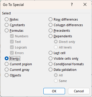 How to Use Go To Special in Excel?