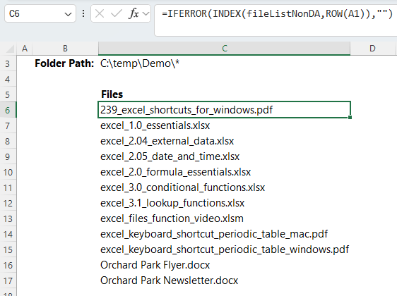 Extract File Names