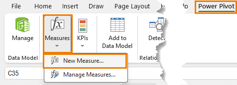 how to create custom calculation in Excel's Power Pivot?
