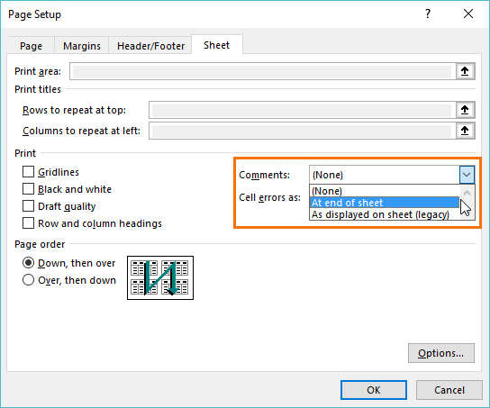 how to print threaded comments in Excel?
