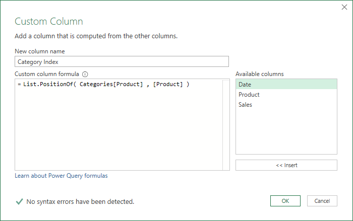 create custom column for category index