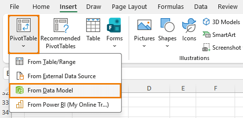 How to create a PivotTable from Power Pivot in Excel?