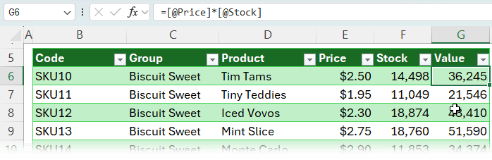 what is the meaning of the @ symbol in Excel?